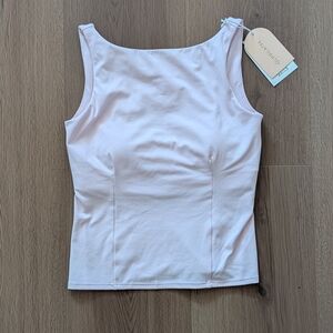 New Blogilates Women's Boatneck Crisscross Tank Top Light Pink 1X